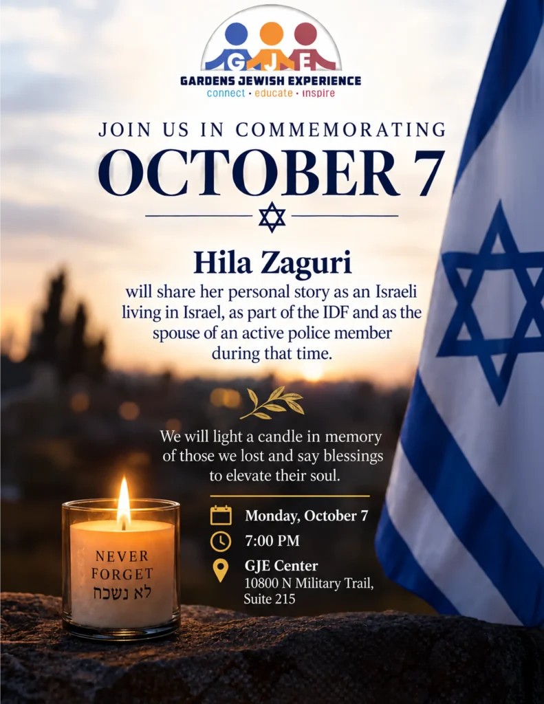 Hila Zaguri | Join Us in Commemorating October 7 | Call (561) 460-7706